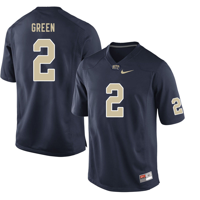 Men #2 David Green Pitt Panthers College Football Jerseys Sale-Navy